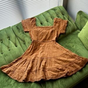 American Eagle Brown Square Neck Dress